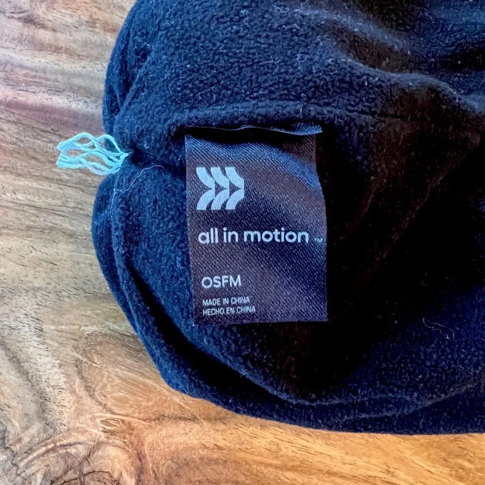 All In Motion Purple Fleece Cuffed Puff Beanie